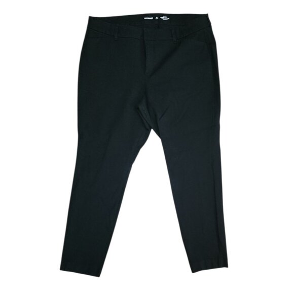 Old Navy Pants Womens Size 16P 16 Petite Solid All Black High Rise Pixie Skinny - Picture 1 of 5